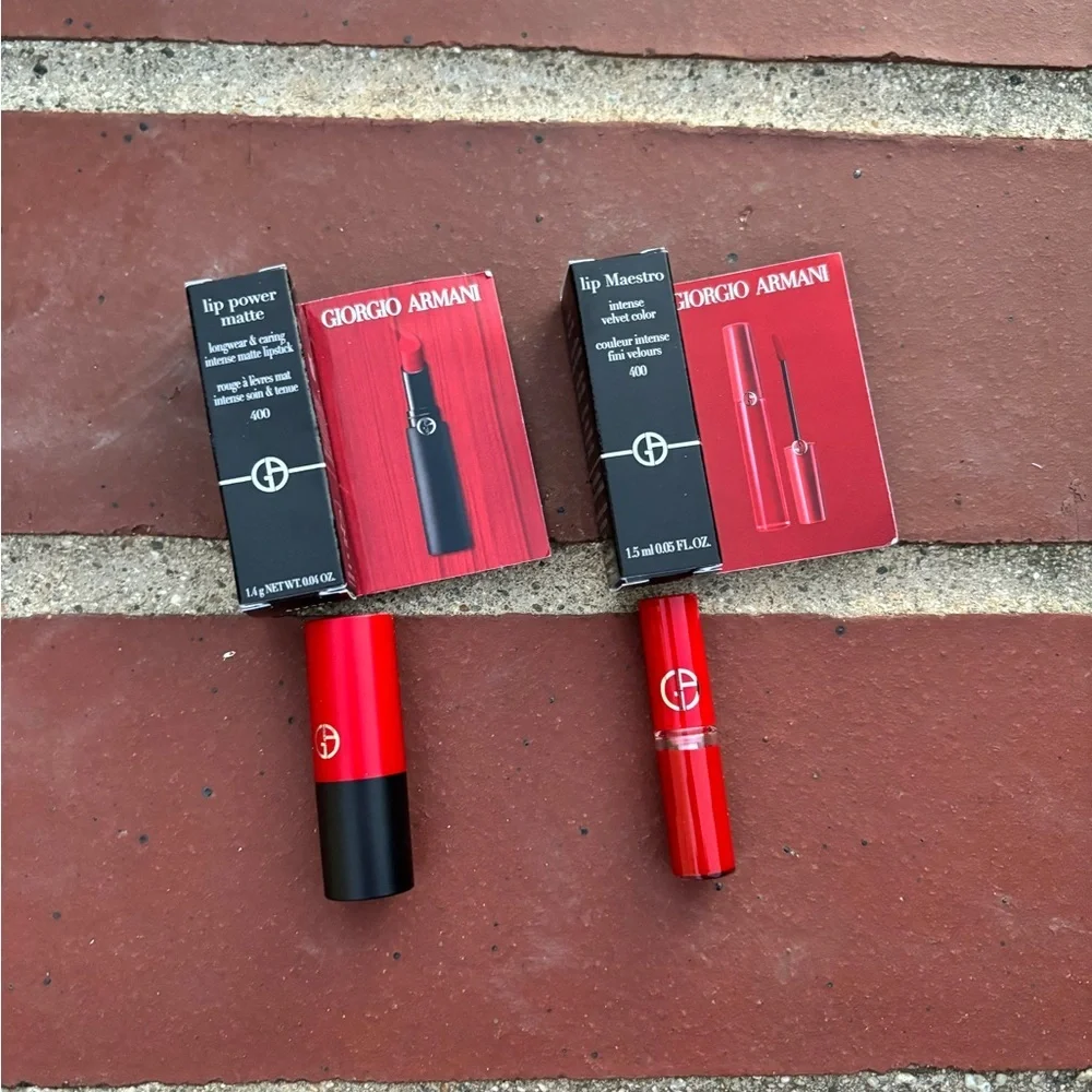 Giorgio Armani Lip Power and Lip Maestro Set - Red and Black